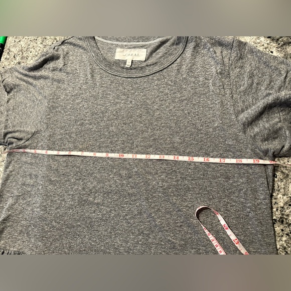THE GREAT Gray Crew Neck Short Sleeve Shirt size 3 - Picture 6 of 15